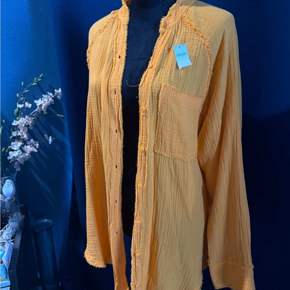 Orange Button-Up Shirt